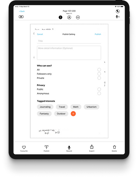 Note publishing settings
